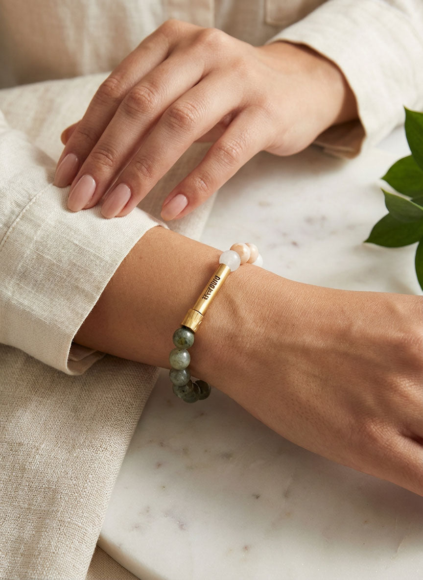 Crown Chakra Crystal Bracelet with Manifestation Lock