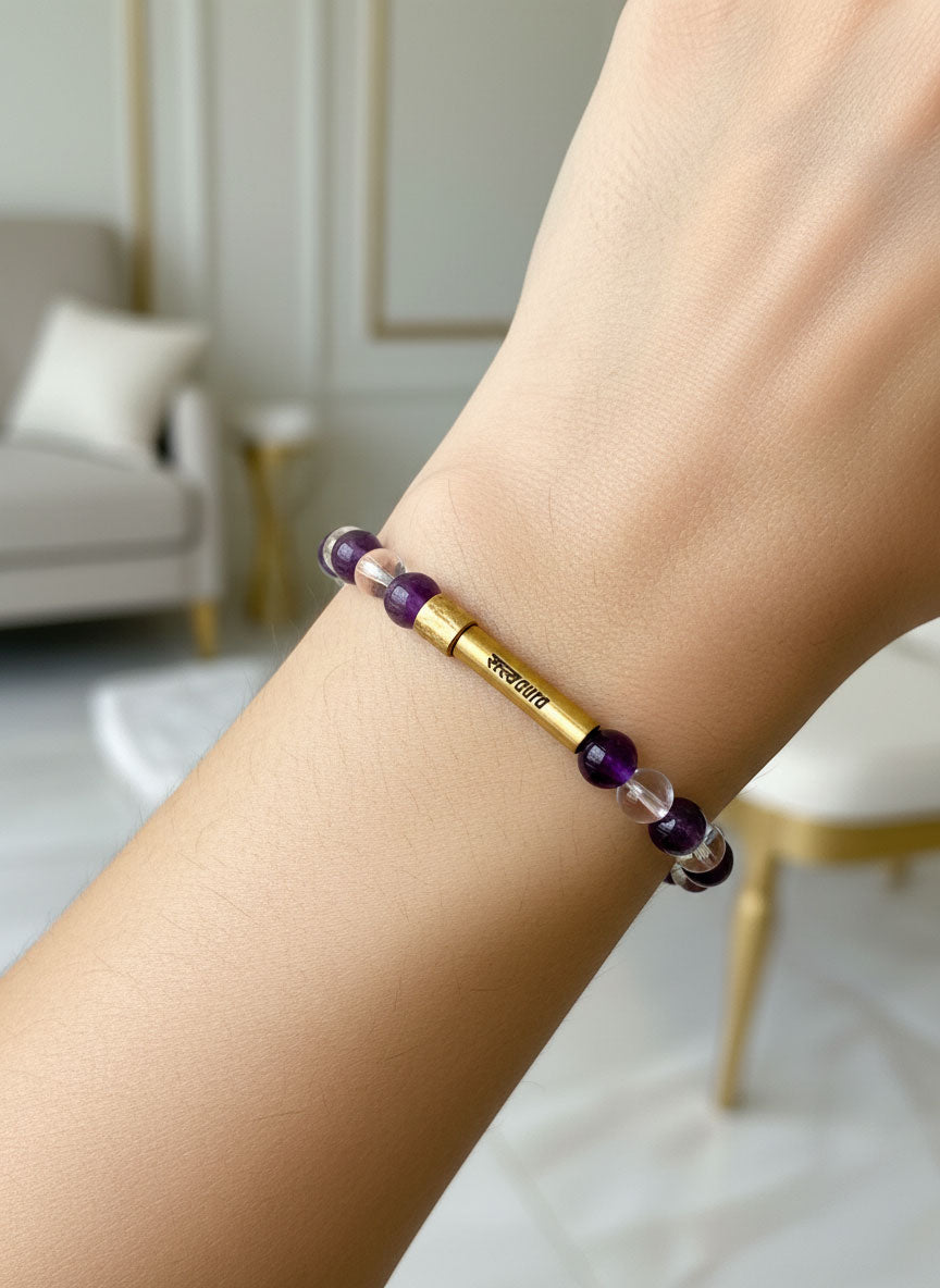 Inner Peace Crystal Bracelet with Manifestation Lock