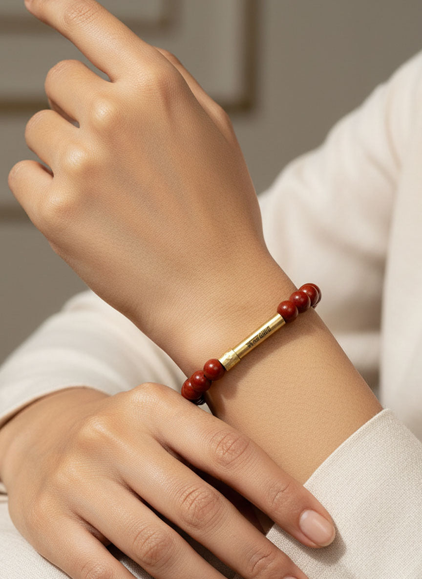 Red Jasper Crystal Bracelet with Manifestation Lock