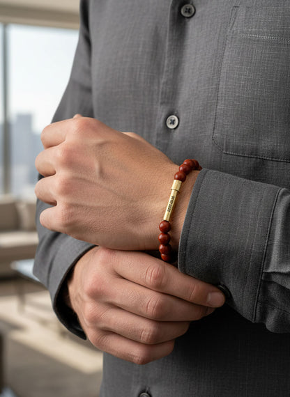 Red Jasper Crystal Bracelet with Manifestation Lock