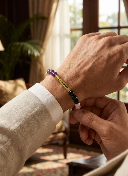 सत्व Power Healing Crystal Bracelet with Manifestation Lock