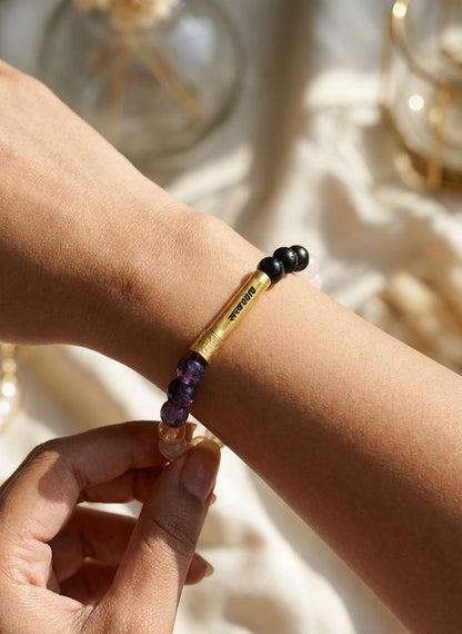 सत्व Power Healing Crystal Bracelet with Manifestation Lock