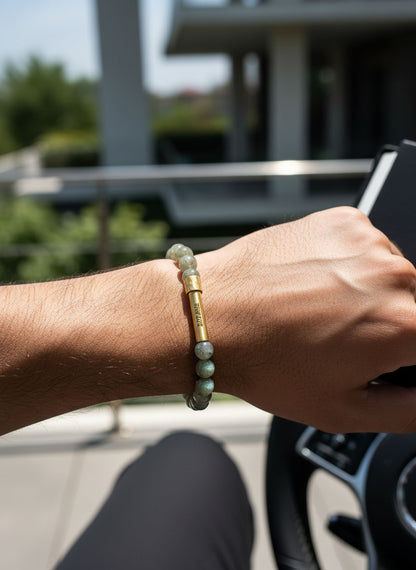 Labradorite Crystal Bracelet with Manifestation Lock
