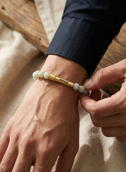 Green Aventurine Crystal Bracelet with Manifestation Lock