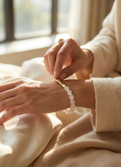 Clear Quartz Crystal Bracelet with Manifestation Lock