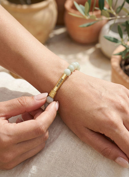 Green Aventurine Crystal Bracelet with Manifestation Lock