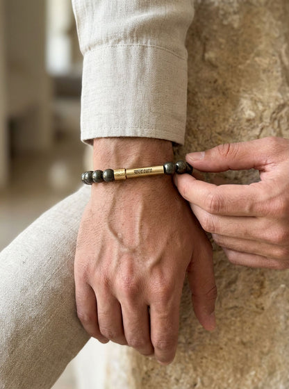 Pyrite Crystal Bracelet with Manifestation Lock