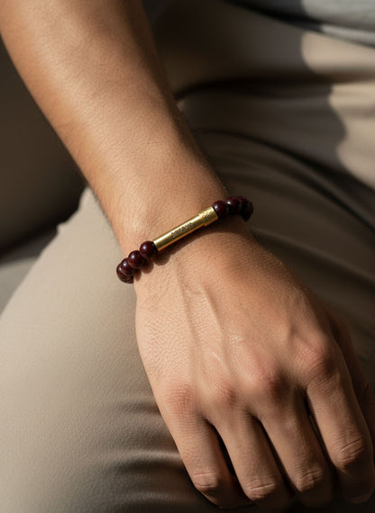 Garnet Crystal Bracelet with Manifestation Lock