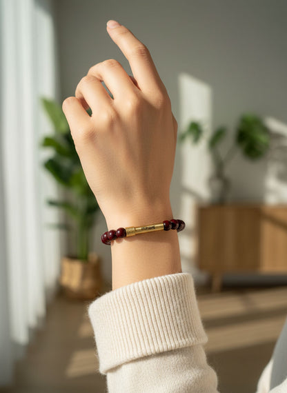 Garnet Crystal Bracelet with Manifestation Lock