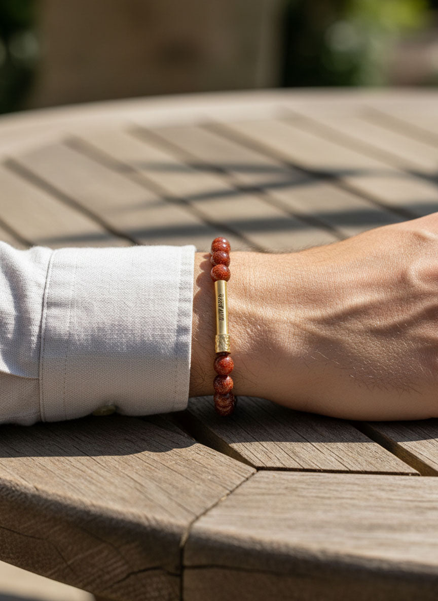 Golden Sunstone Crystal Bracelet with Manifestation Lock