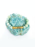 Aquamarine Crystal Bracelet with Manifestation Lock