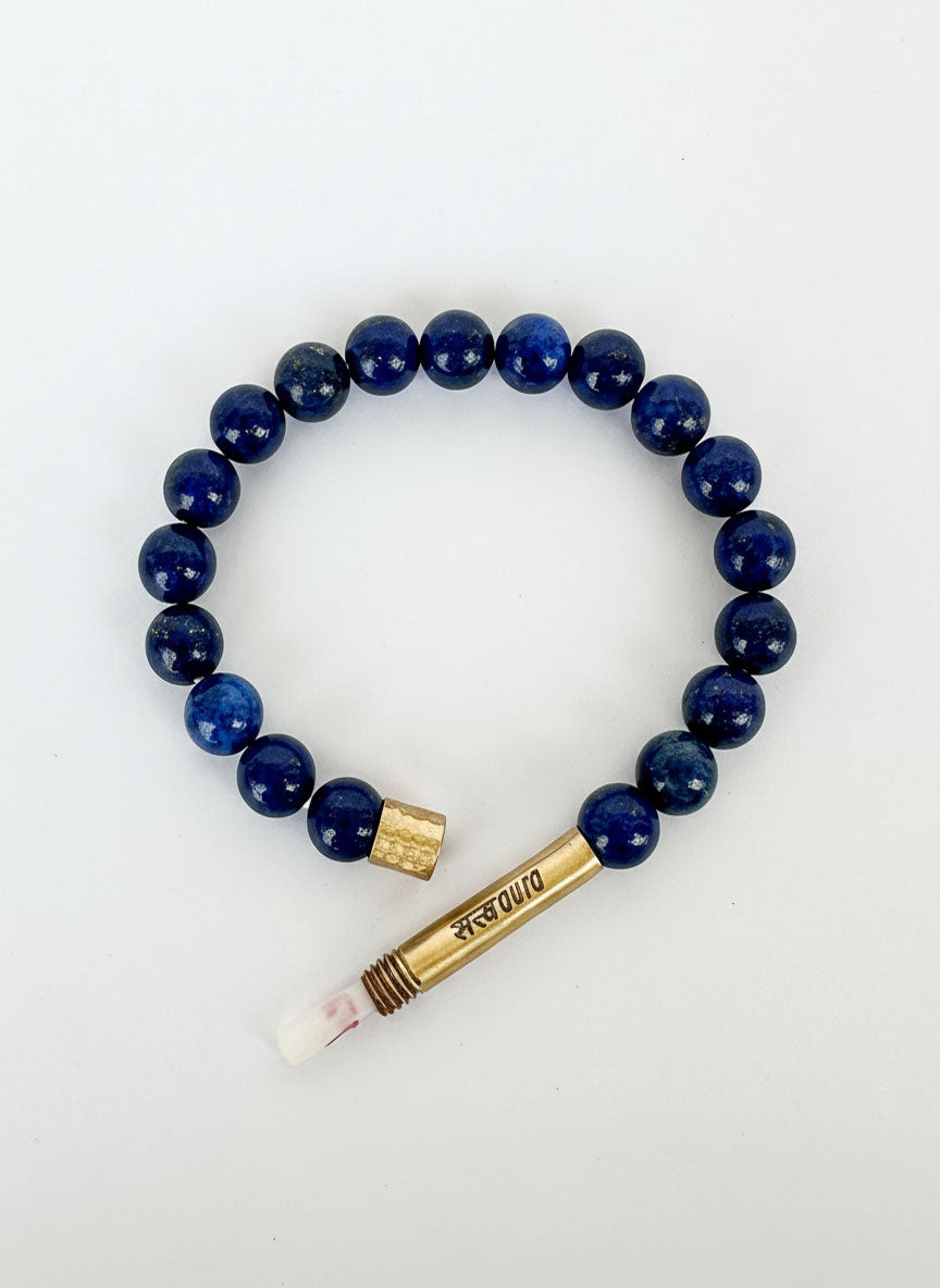 Lapis Lazuli Crystal Bracelet with Manifestation Lock
