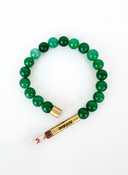 Green Jade Crystal Bracelet with Manifestation Lock