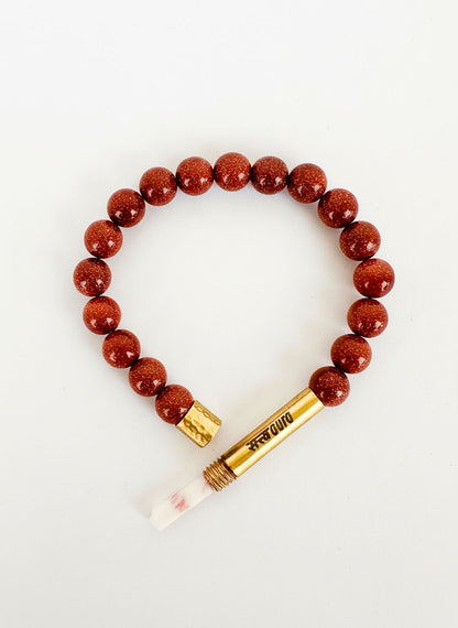 Golden Sunstone Crystal Bracelet with Manifestation Lock