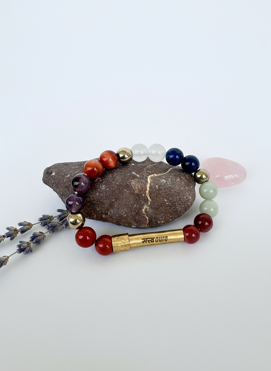 7 Chakra Crystal Bracelet with Manifestation Lock