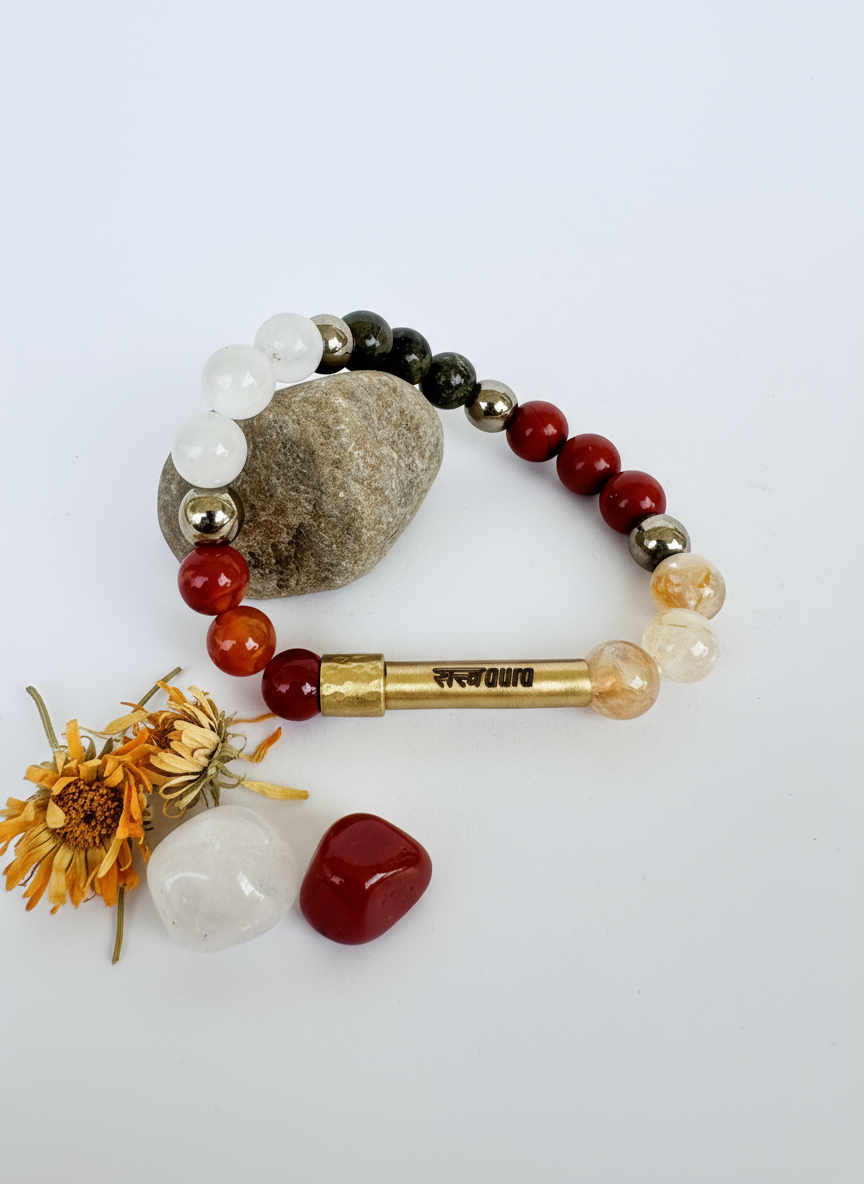 Aries Crystal Bracelet with Manifestation Lock