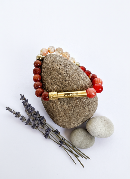 Sacral Chakra Crystal Bracelet with Manifestation Lock