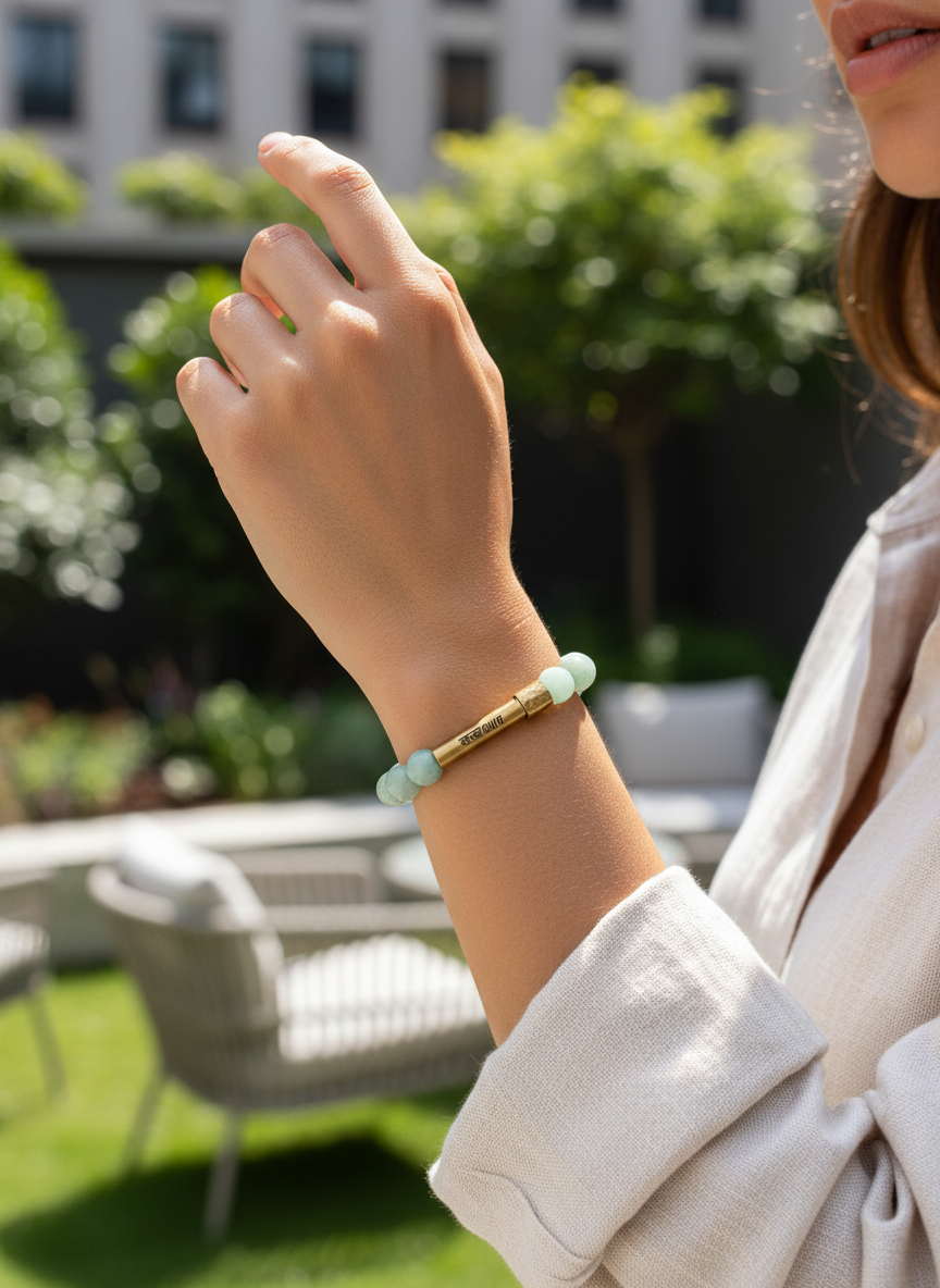 Amazonite Crystal Bracelet with Manifestation Lock