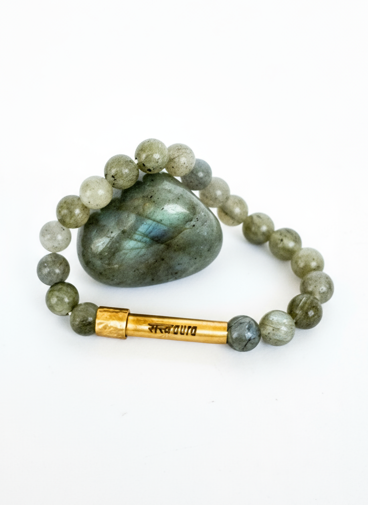 Labradorite Crystal Bracelet with Manifestation Lock