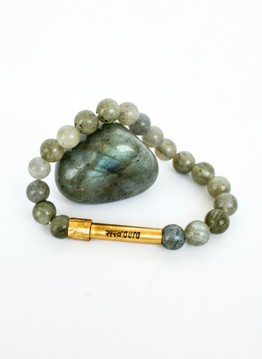 Labradorite Crystal Bracelet with Manifestation Lock