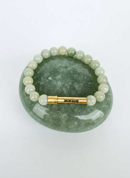 Green Aventurine Crystal Bracelet with Manifestation Lock