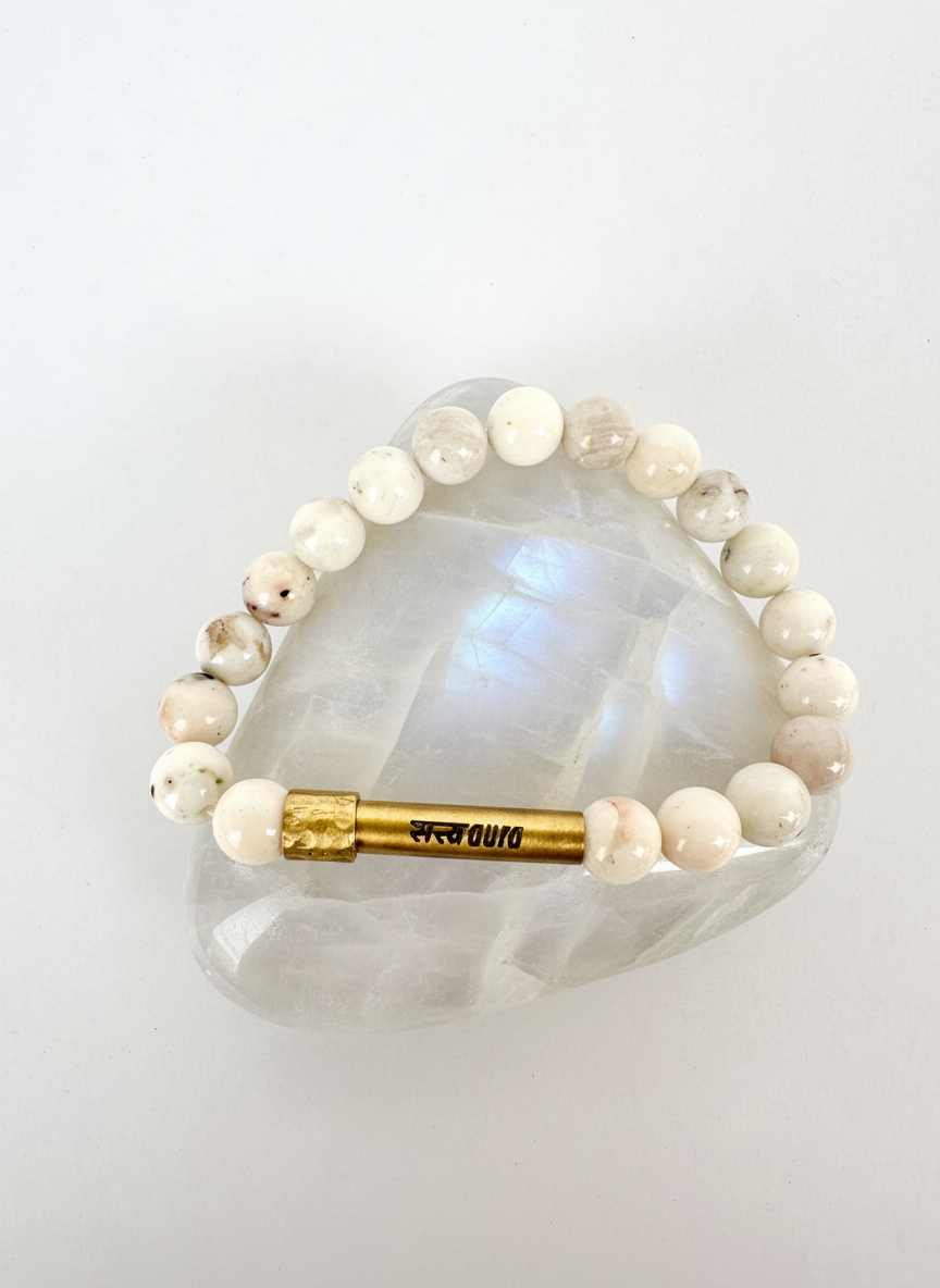 Moonstone Crystal Bracelet with Manifestation Lock