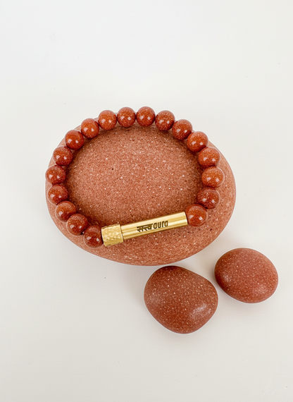 Golden Sunstone Crystal Bracelet with Manifestation Lock