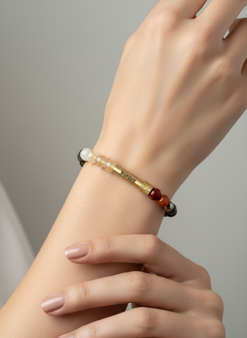 Aries Crystal Bracelet with Manifestation Lock