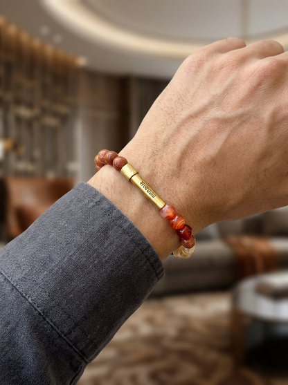 Sacral Chakra Crystal Bracelet with Manifestation Lock