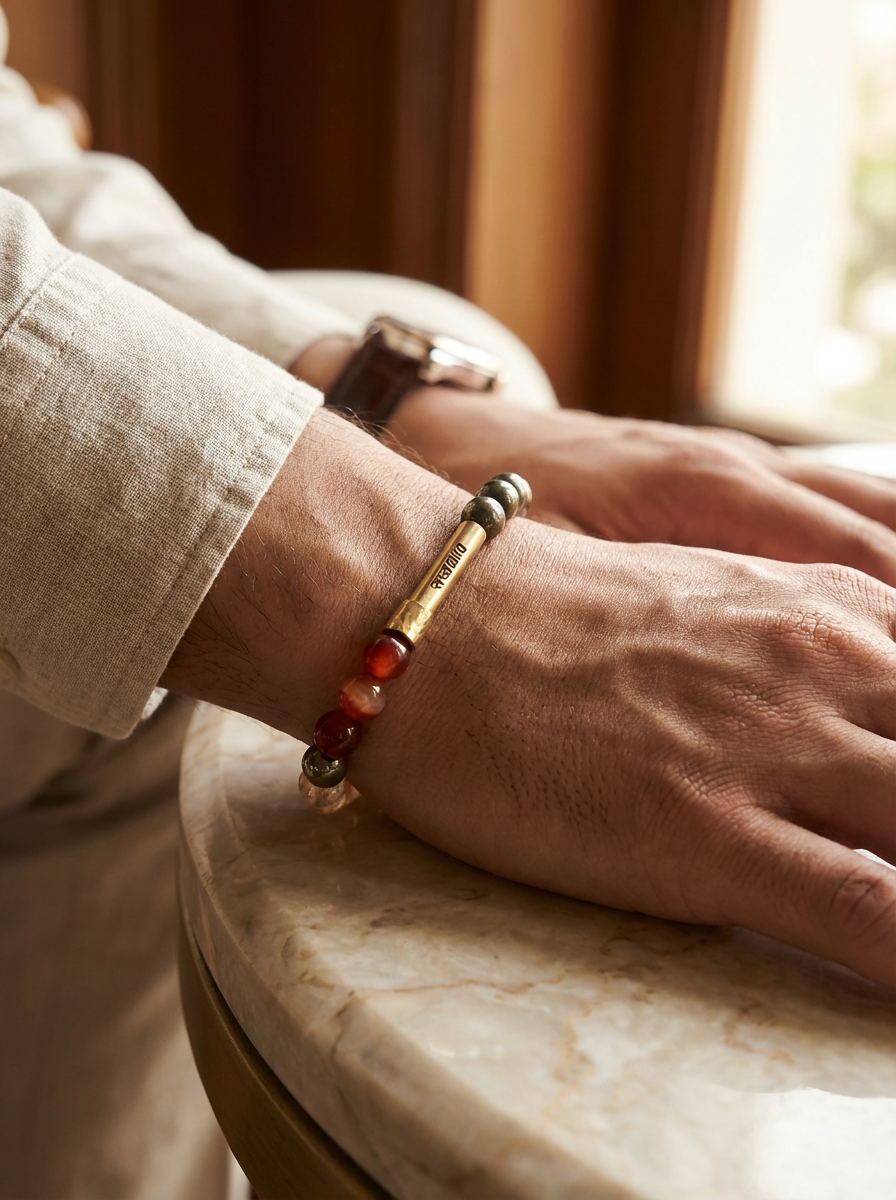 Solar Plexus Chakra Crystal Bracelet with Manifestation Lock