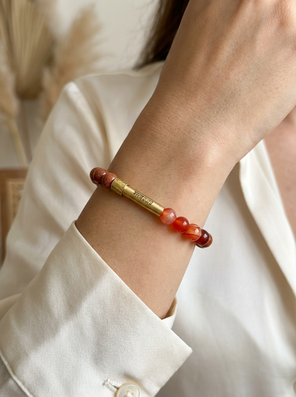 Sacral Chakra Crystal Bracelet with Manifestation Lock