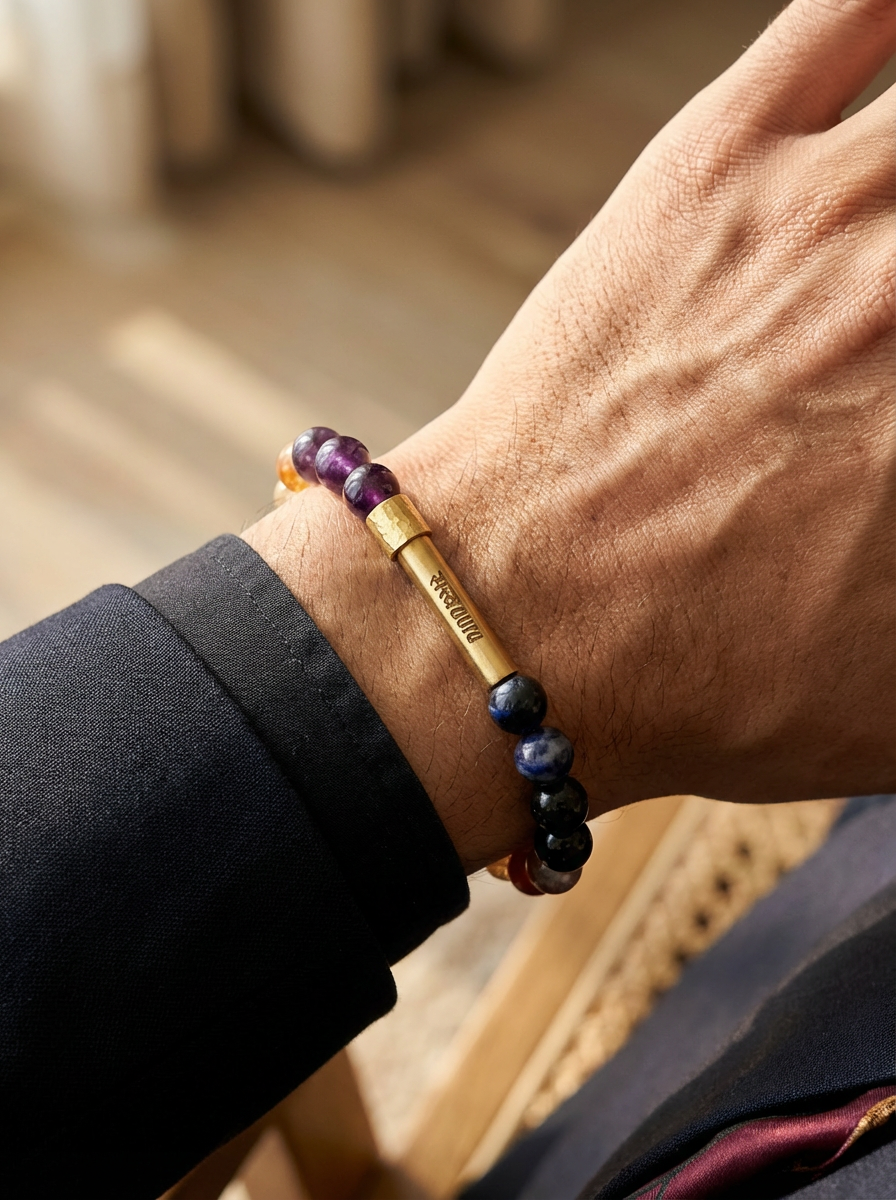 Sagittarius Crystal Bracelet with Manifestation Lock