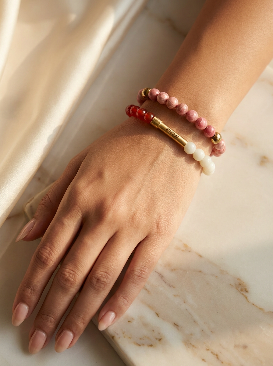 PCOD & Pregnancy Balance Crystal Bracelet with Manifestation Lock