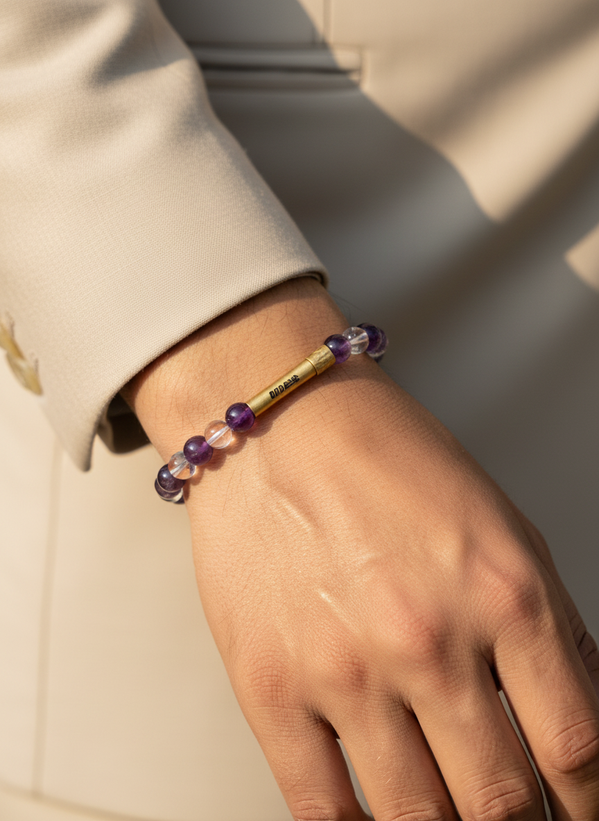 Inner Peace Crystal Bracelet with Manifestation Lock