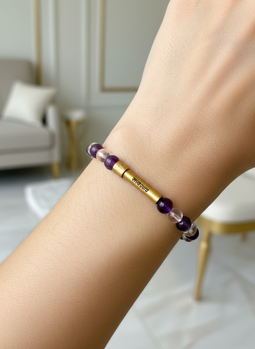 Inner Peace Crystal Bracelet with Manifestation Lock