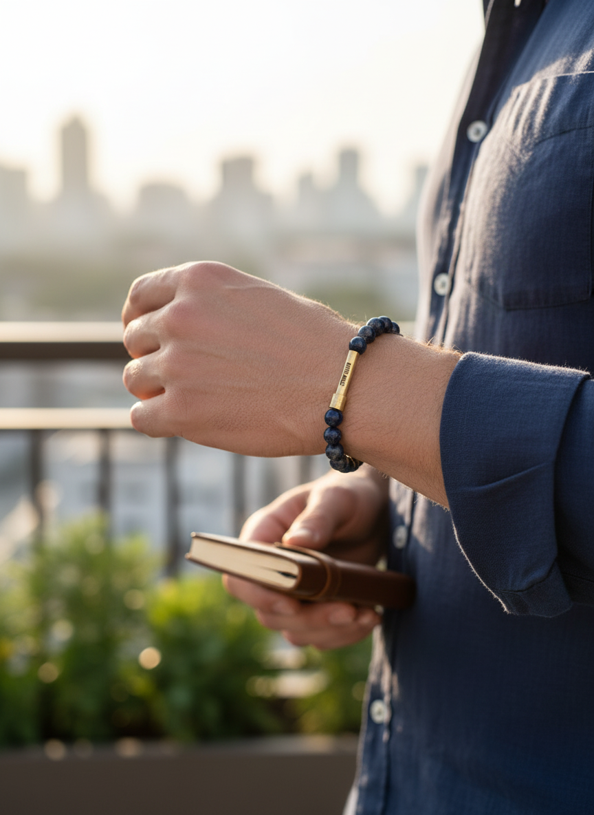Sodalite Crystal Bracelet with Manifestation Lock