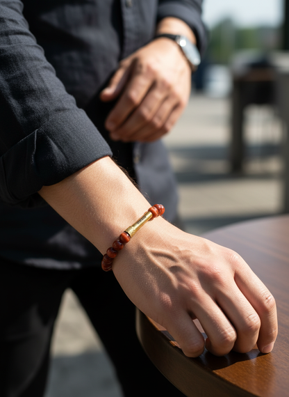Tiger Eye Crystal Bracelet with Manifestation Lock