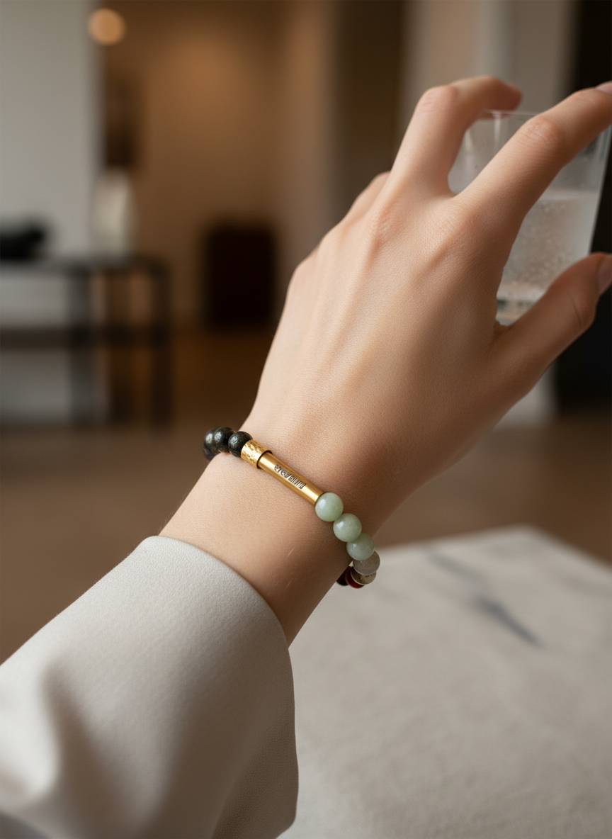 Money Magnet Crystal Bracelet with Manifestation Lock