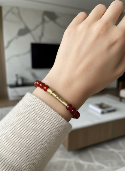 Carnelian Crystal Bracelet with Manifestation Lock