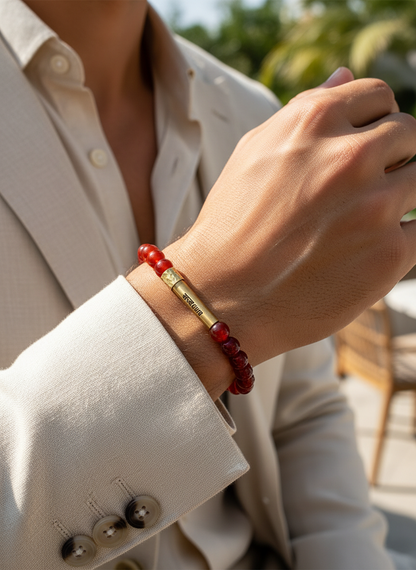 Carnelian Crystal Bracelet with Manifestation Lock