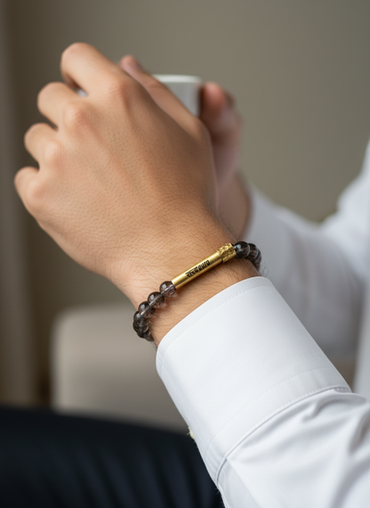 Smoky Quartz Crystal Bracelet with Manifestation