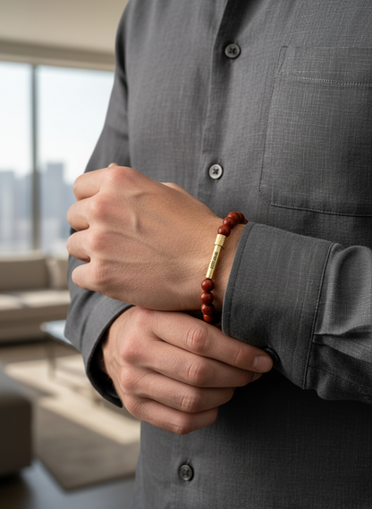 Red Jasper Crystal Bracelet with Manifestation Lock