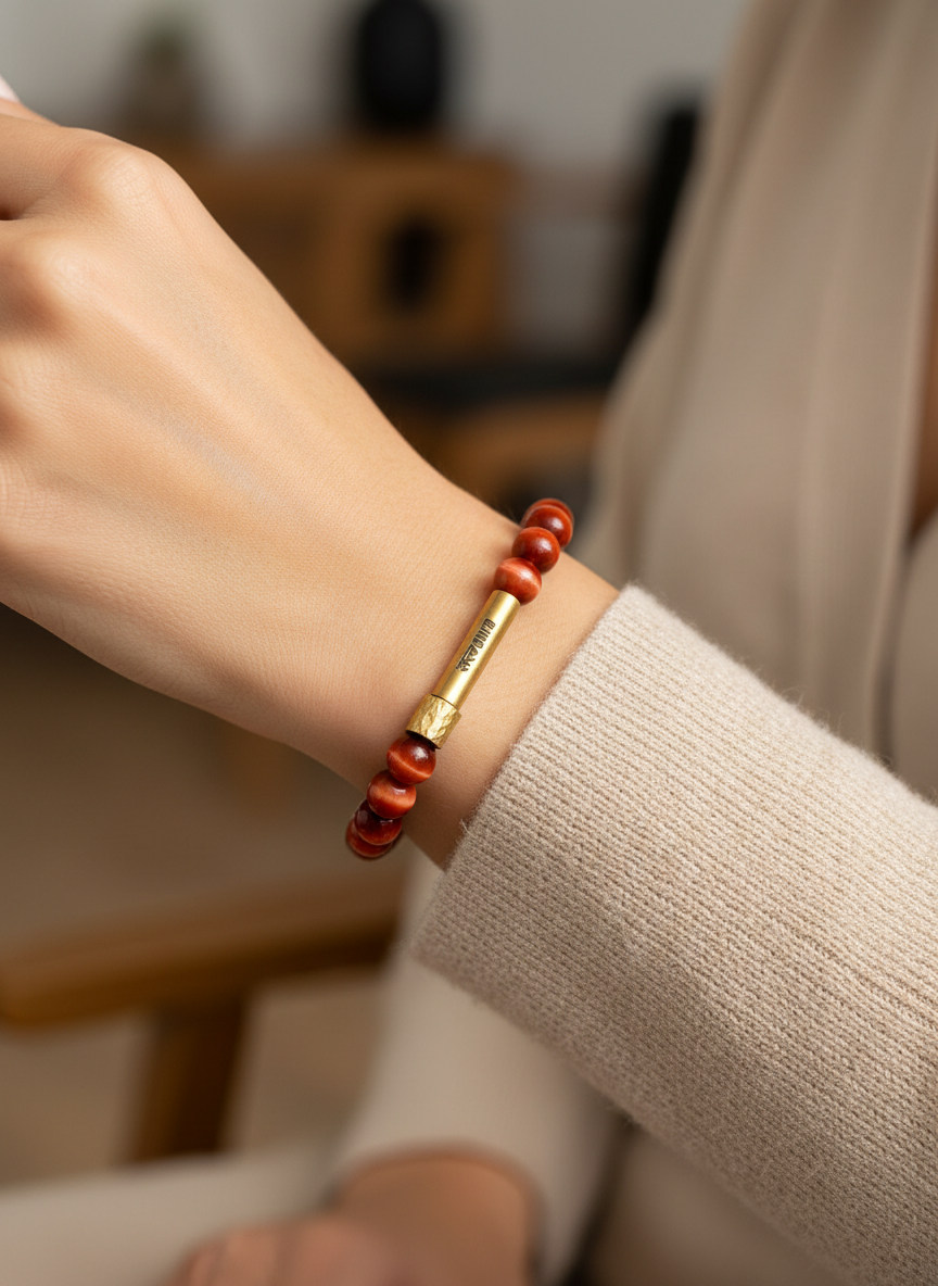 Tiger Eye Crystal Bracelet with Manifestation Lock