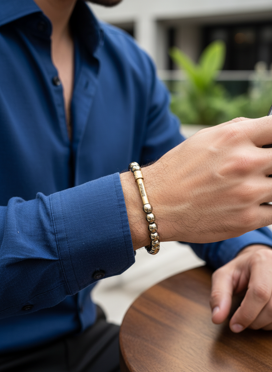 Hematite Crystal Bracelet with Manifestation Lock