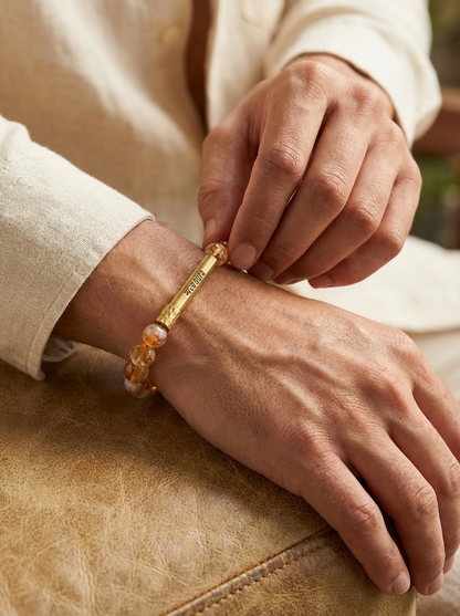 Citrine Crystal Bracelet with Manifestation Lock