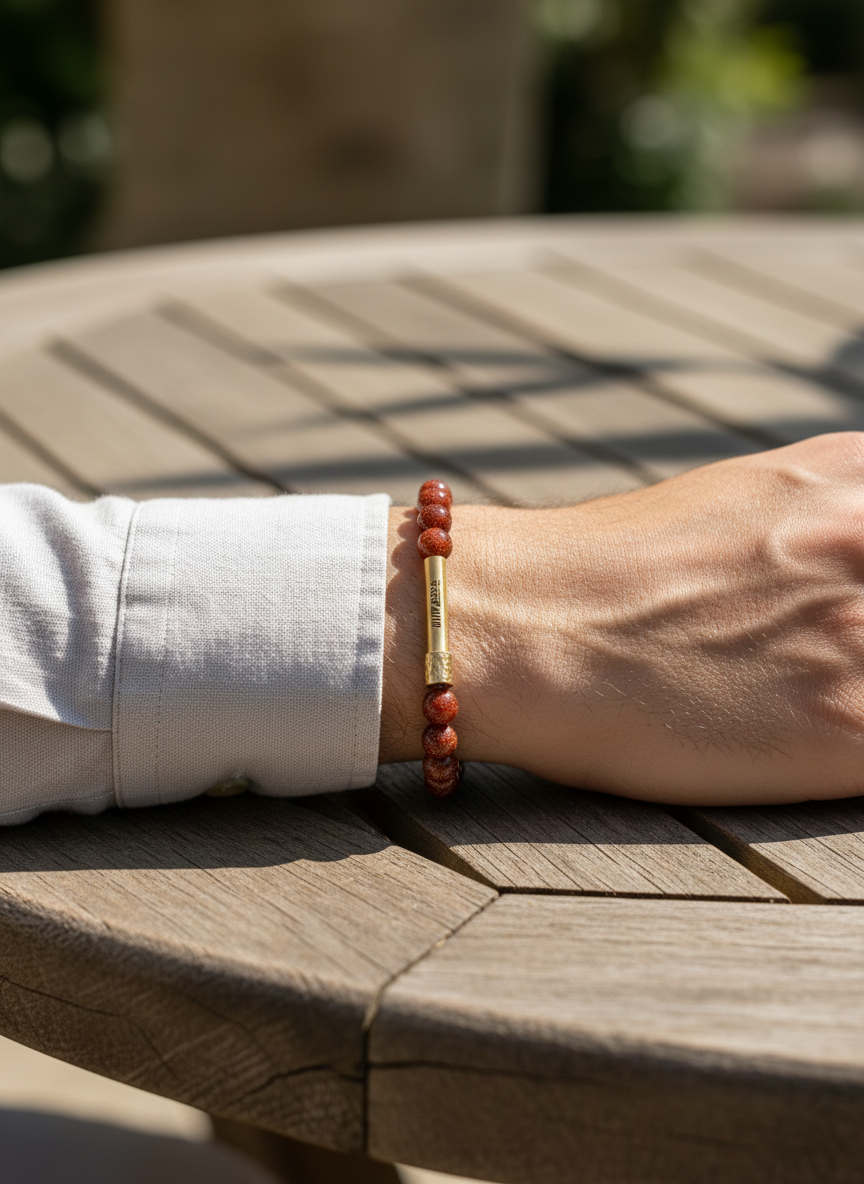 Golden Sunstone Crystal Bracelet with Manifestation Lock
