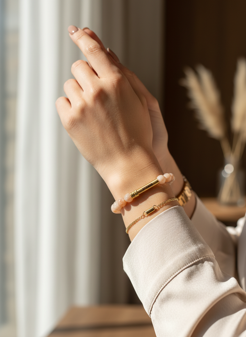 Sunstone Crystal Bracelet with Manifestation Lock