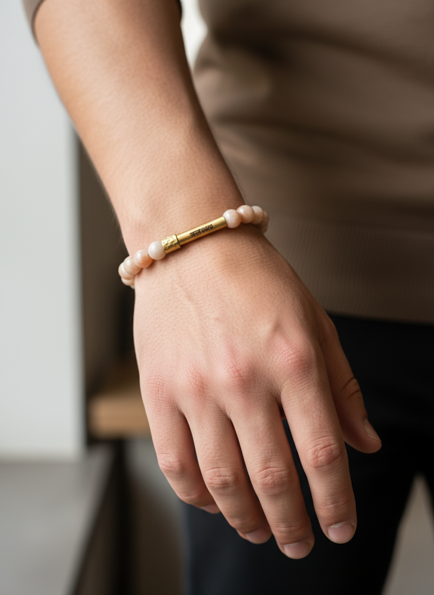 Sunstone Crystal Bracelet with Manifestation Lock