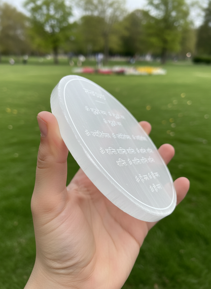 शुद्ध्ये Aura Selenite Plate from Morocco