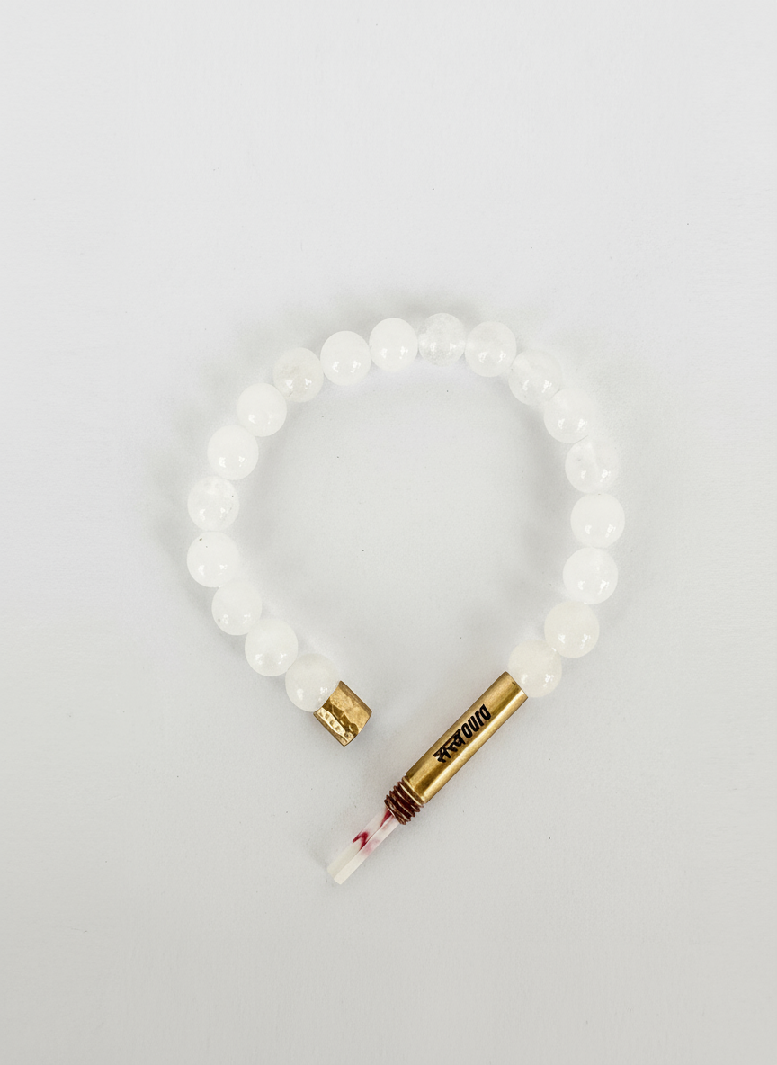 Clear Quartz Crystal Bracelet with Manifestation Lock
